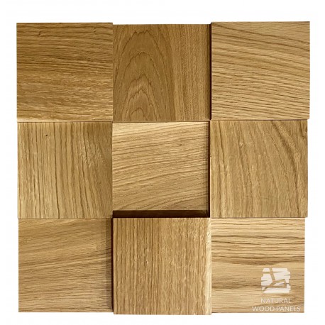 Dąb Kostka 3d BIG *042  - panel ścienny drewniany mozaika Natural Wood Panels 3d